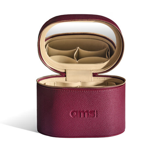 THE MIRROR VANITY CASE - BURGUNDY